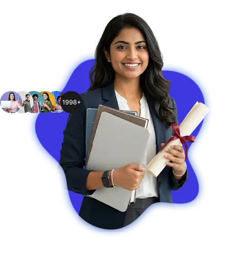 A confident professional smiling, inviting users to join the career program.